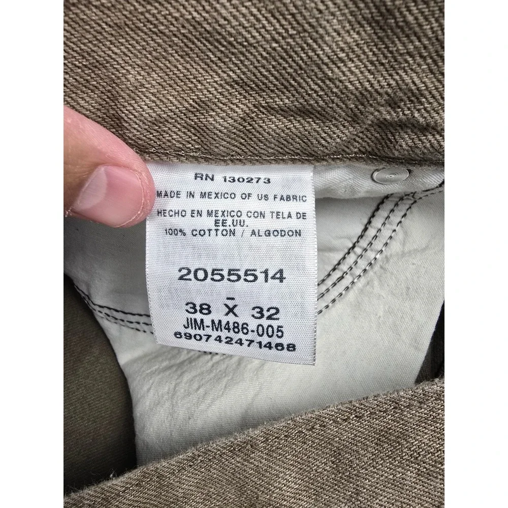 Lee Jeans Mens 38x32 Brown Relaxed Fit Straight Leg Cotton Denim 2055514